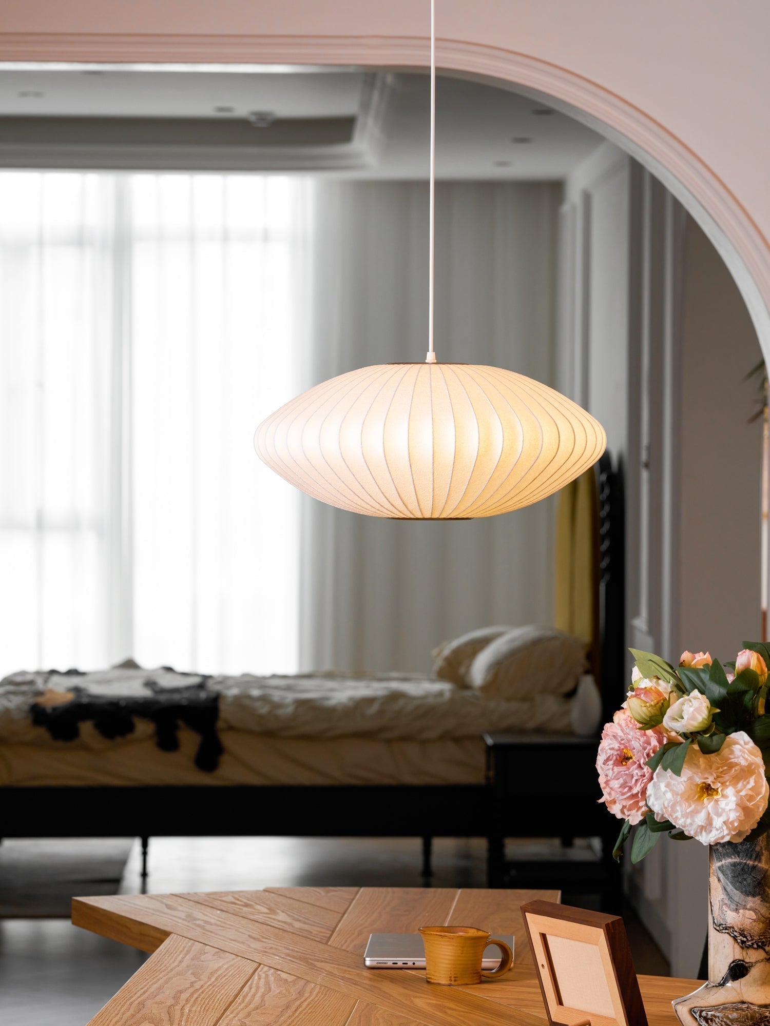 Nebula Lampe Suspendue en Soie de Mûrier Boule - Neutralighting