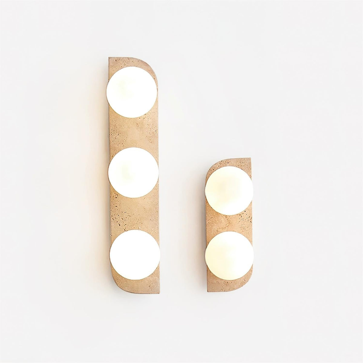 Aurorace Applique murale Travertine Plug-In avec deux globes en verre Soft Glow - Neutralighting