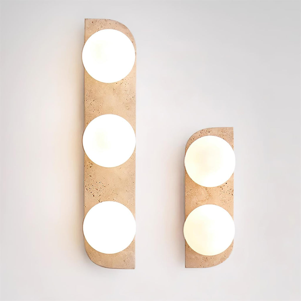 Aurorace Applique murale Travertine Plug-In avec deux globes en verre Soft Glow - Neutralighting