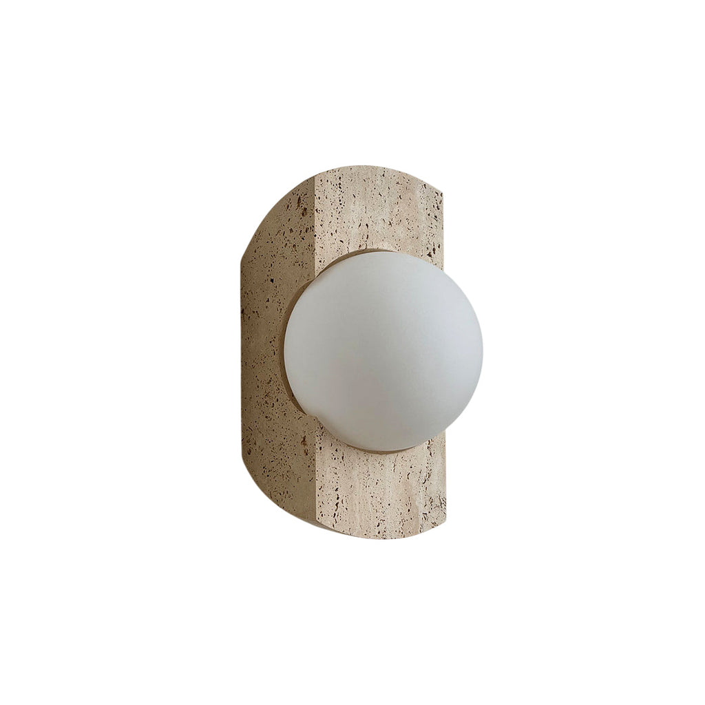Umaris Lampe Murale Moderne Minimaliste en Verre et Travertin - Neutralighting