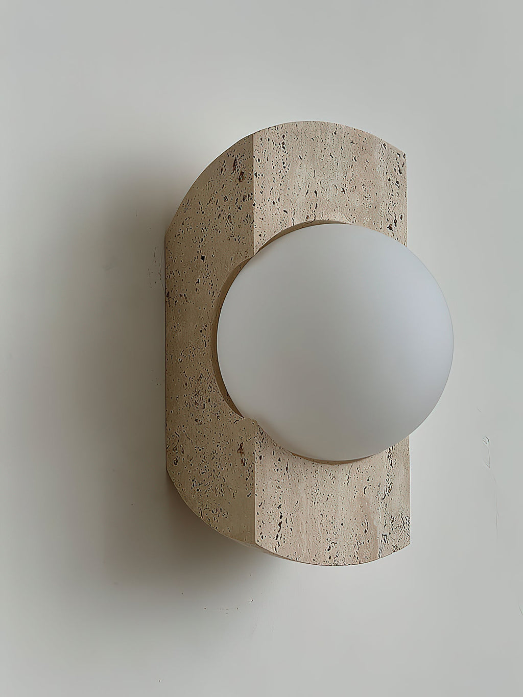 Umaris Lampe Murale Moderne Minimaliste en Verre et Travertin - Neutralighting