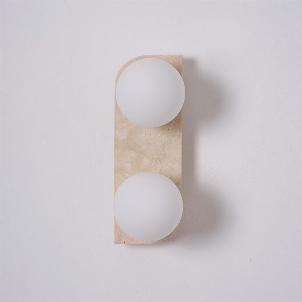 Zophaor Minimalist Travertine Plug-In Wall Light - Neutralighting