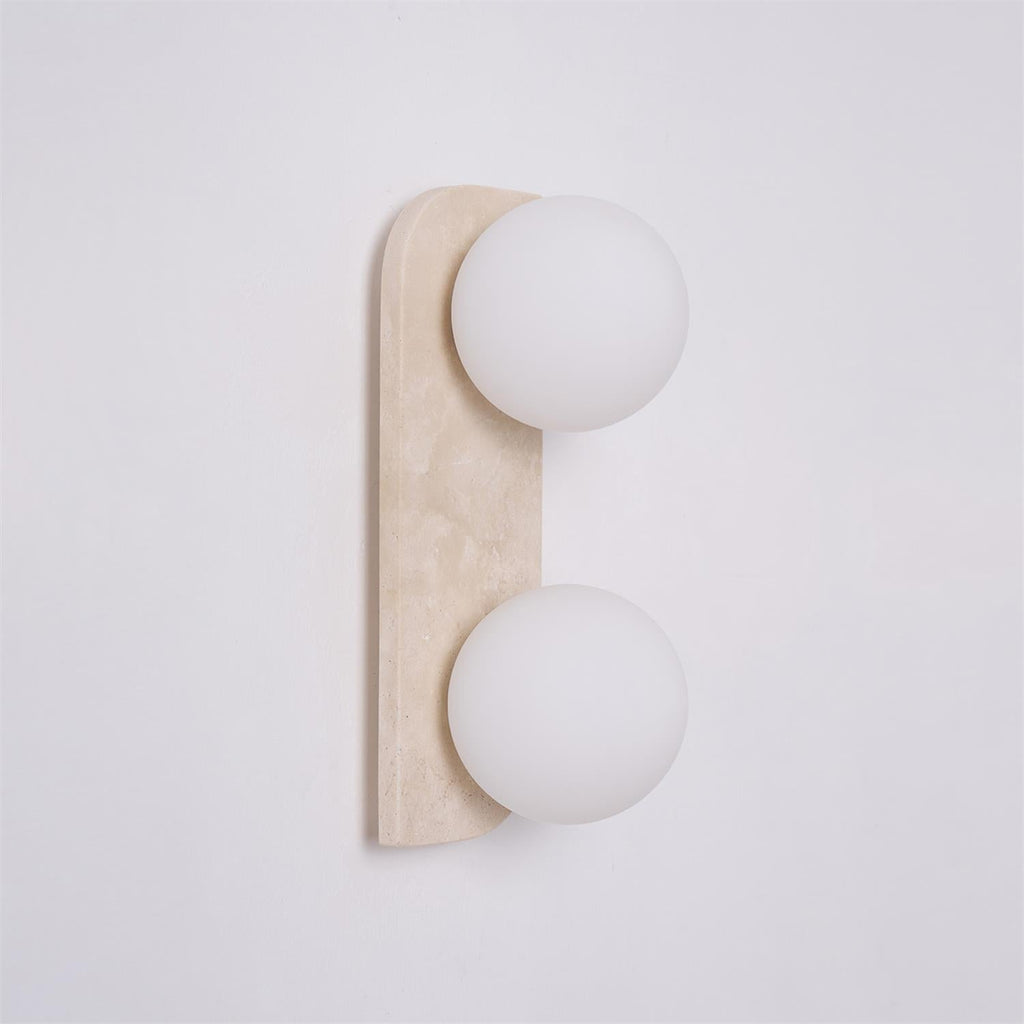 Zophaor Minimalist Travertine Plug-In Wall Light - Neutralighting