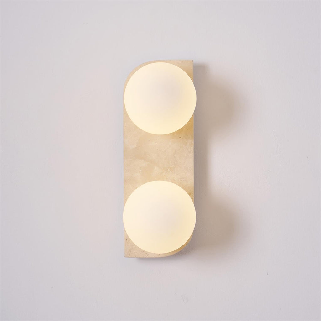Zophaor Minimalist Travertine Plug-In Wall Light - Neutralighting
