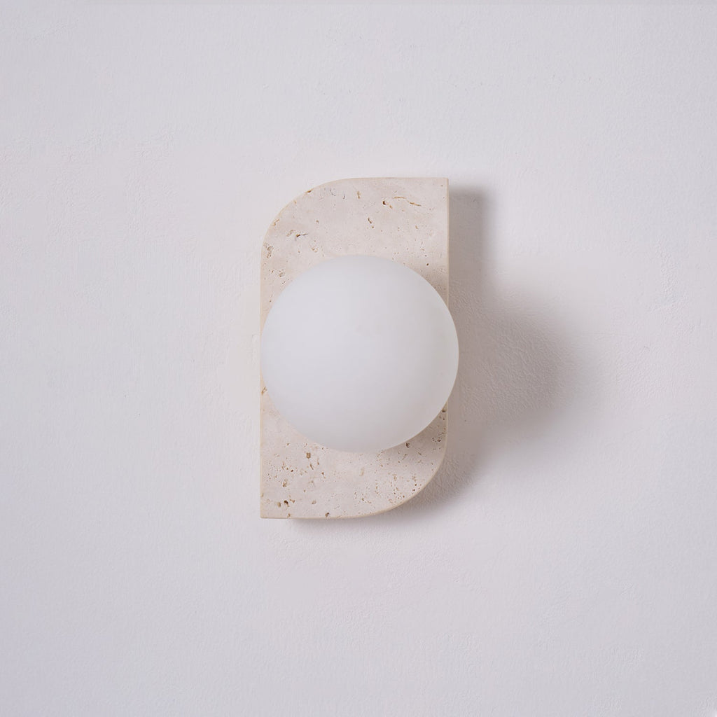 Zophaor Minimalist Travertine Plug-In Wall Light - Neutralighting
