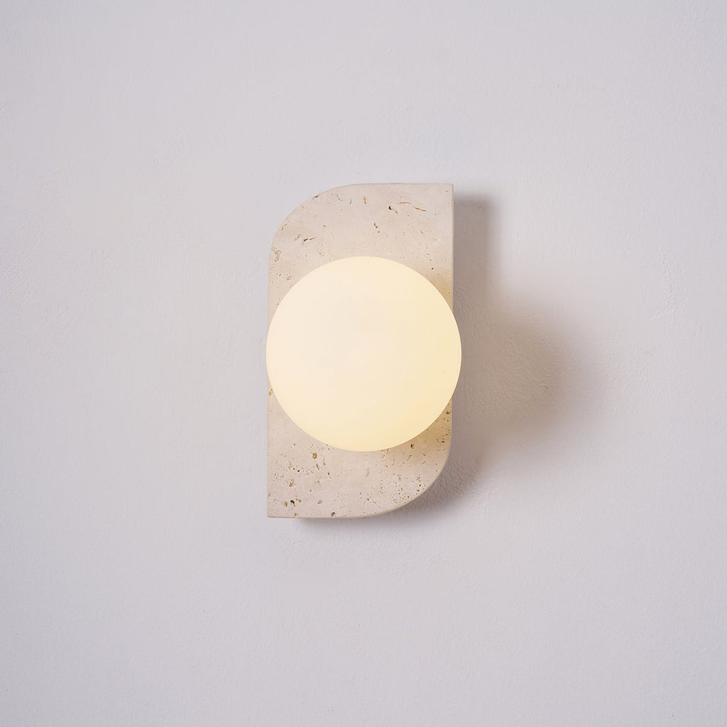 Zophaor Minimalist Travertine Plug-In Wall Light - Neutralighting