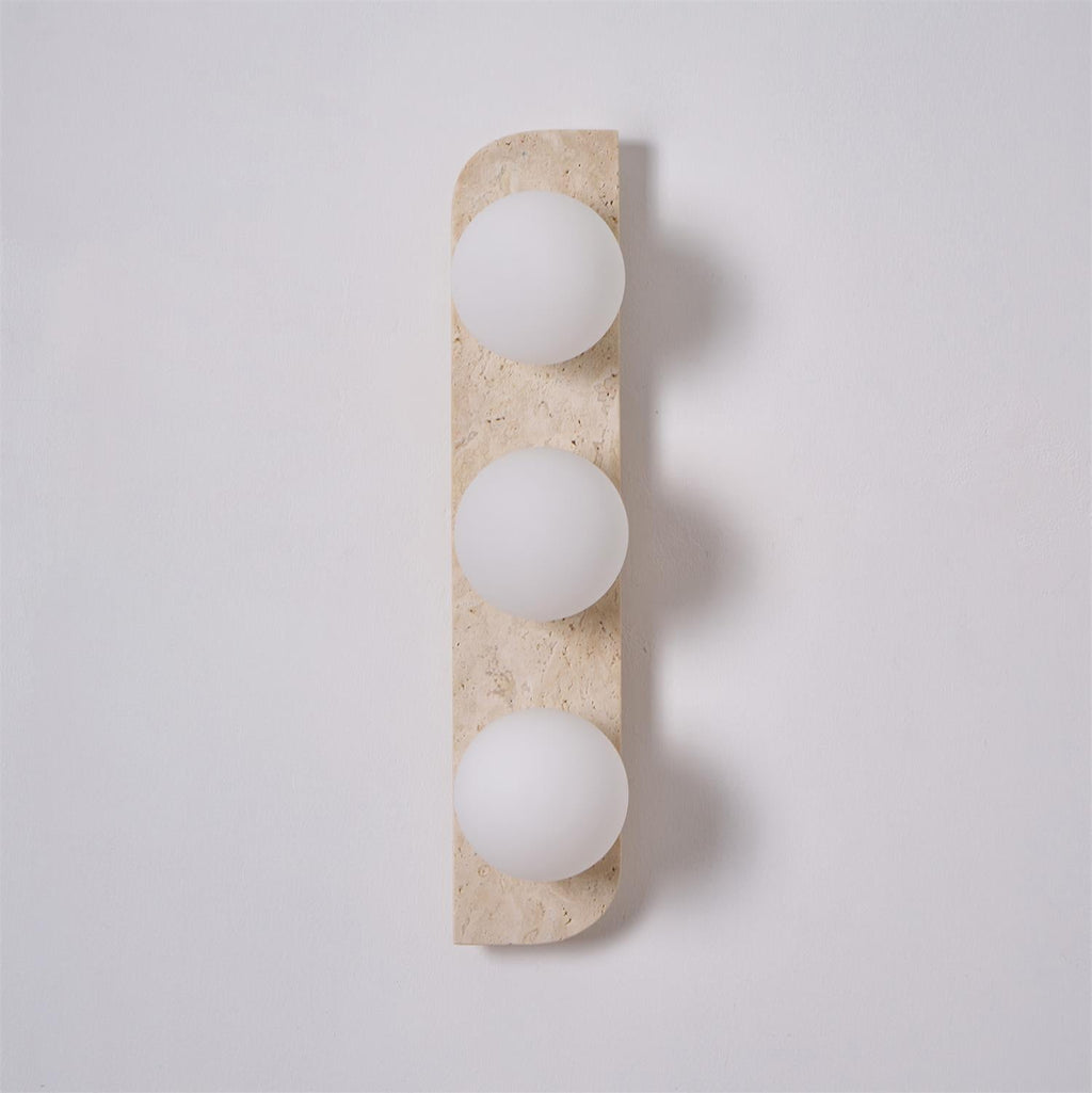 Zophaor Minimalist Travertine Plug-In Wall Light - Neutralighting