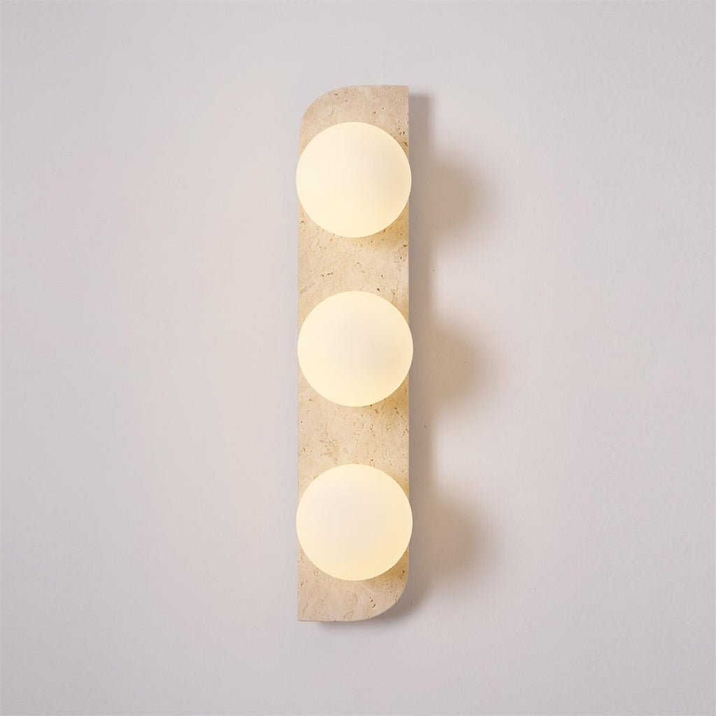 Zophaor Minimalist Travertine Plug-In Wall Light - Neutralighting