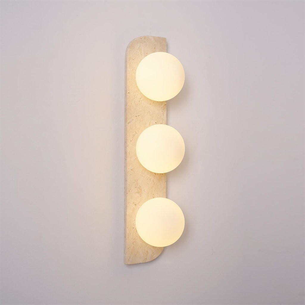 Zophaor Minimalist Travertine Plug-In Wall Light - Neutralighting