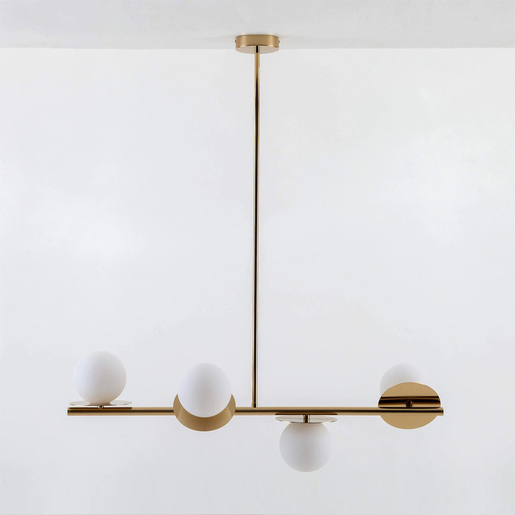 Evvararis Lustre Moderne Minimaliste en Laiton et Verre - Neutralighting