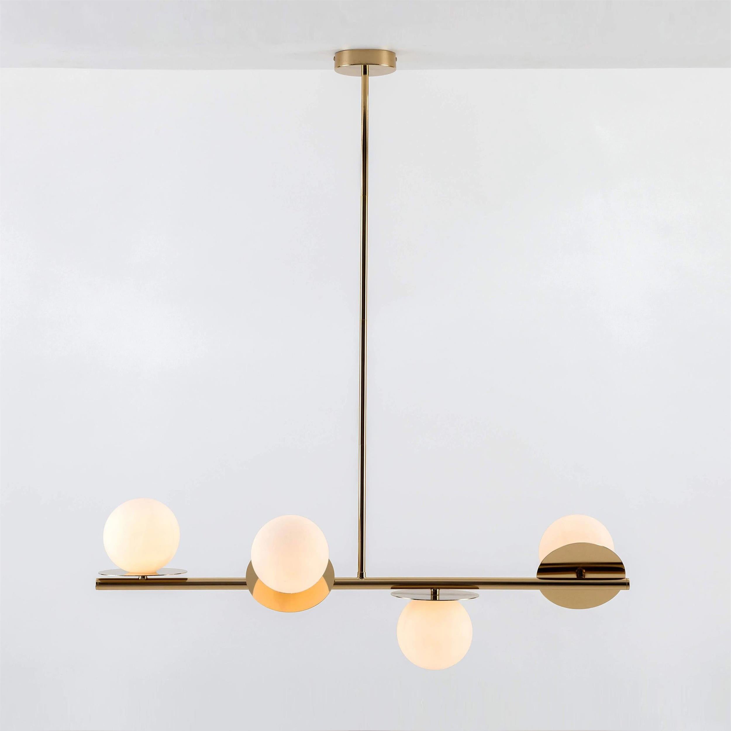Evvararis Lustre Moderne Minimaliste en Laiton et Verre - Neutralighting