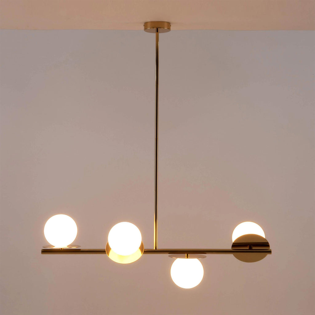 Evvararis Lustre Moderne Minimaliste en Laiton et Verre - Neutralighting