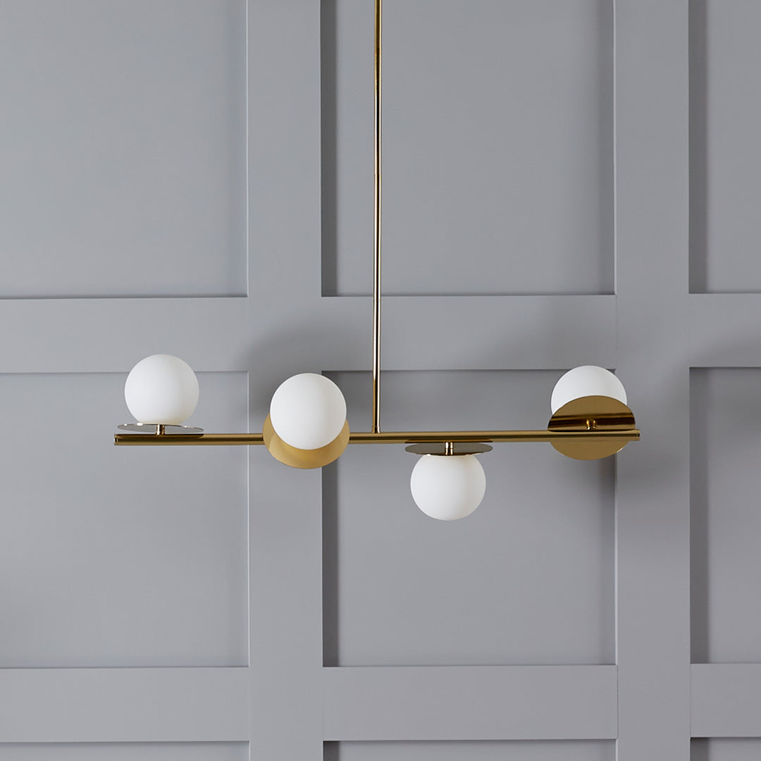 Evvararis Lustre Moderne Minimaliste en Laiton et Verre - Neutralighting