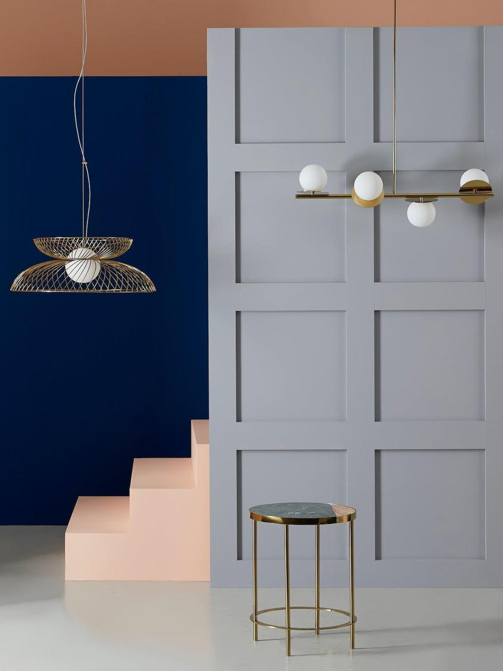 Evvararis Lustre Moderne Minimaliste en Laiton et Verre - Neutralighting