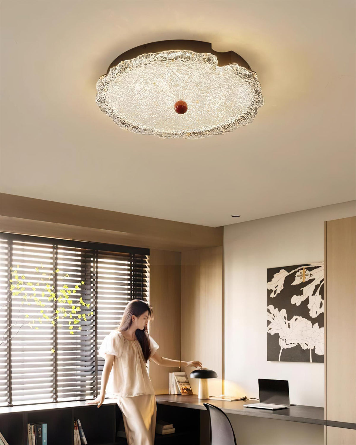 Gialo Lampe Plafonnier en Verre Texturé - Neutralighting