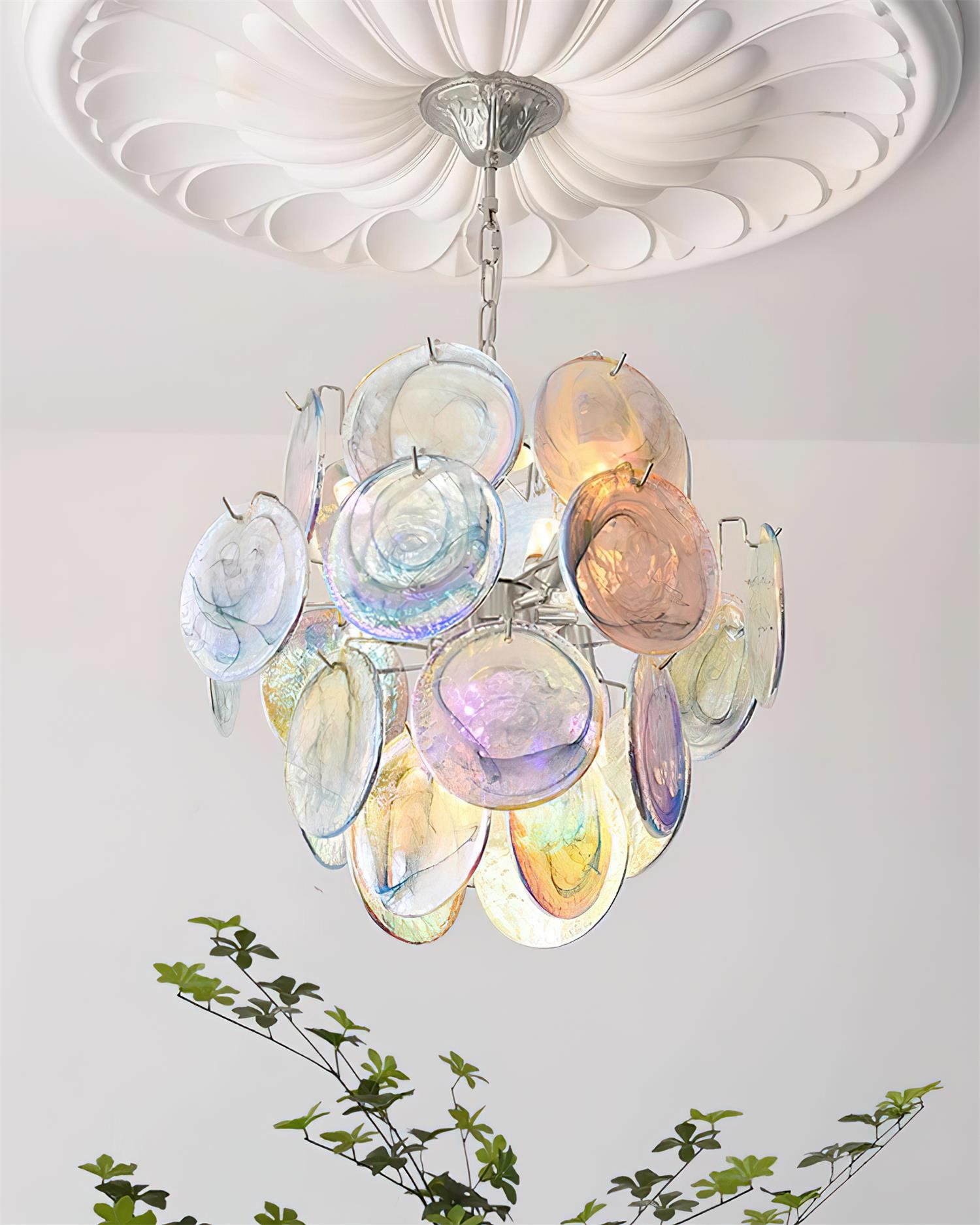 Neuvy Lustre Disques en Verre Iridescent - Neutralighting
