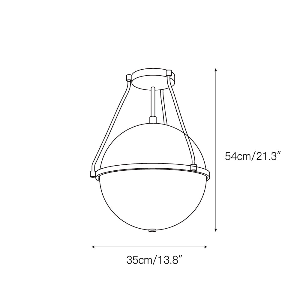 Atale Lampe de Plafond Moderne Minimaliste en Verre et Métal - Neutralighting