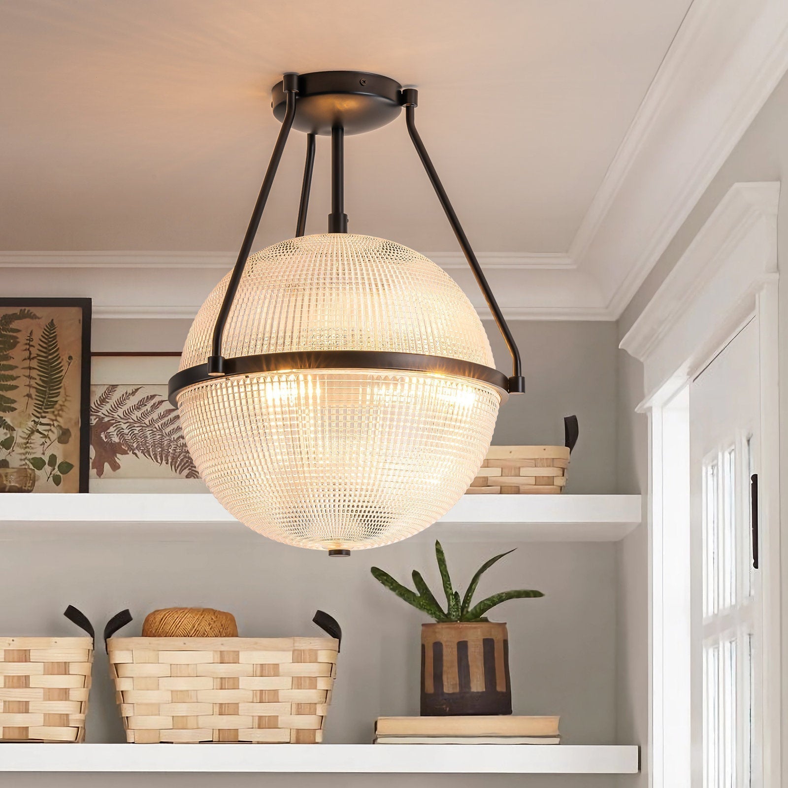 Atale Lampe de Plafond Moderne Minimaliste en Verre et Métal - Neutralighting