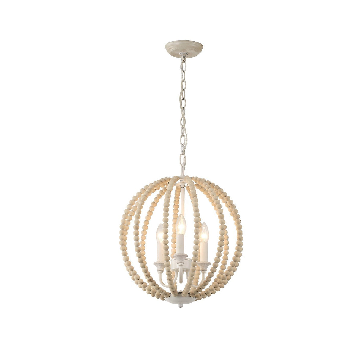 Vanoren Suspension Moderne Minimaliste en Bois et Métal Avec Perles - Neutralighting