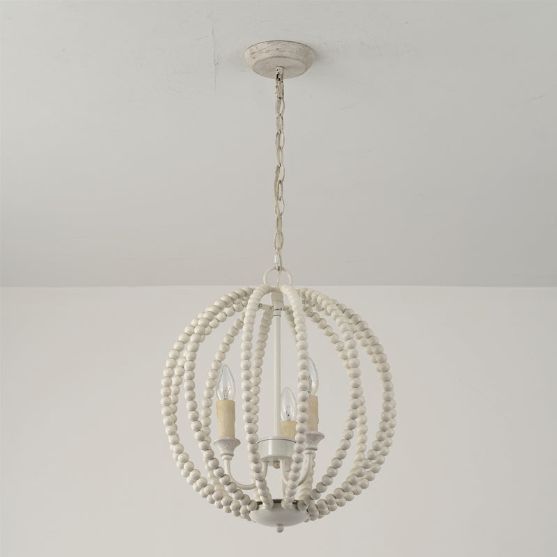 Vanoren Suspension Moderne Minimaliste en Bois et Métal Avec Perles - Neutralighting