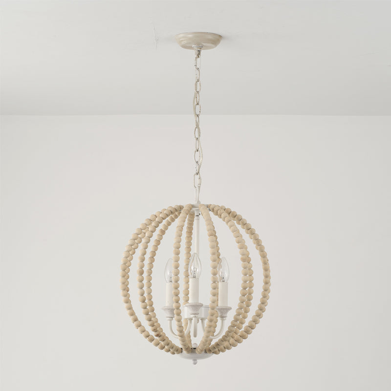 Vanoren Suspension Moderne Minimaliste en Bois et Métal Avec Perles - Neutralighting