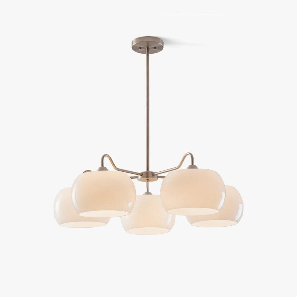 Aurora Chandelier White Glass Persimmon Shape - Neutralighting