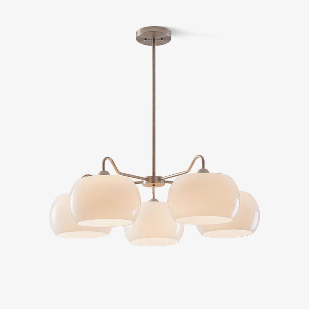 Aurora Chandelier White Glass Persimmon Shape - Neutralighting