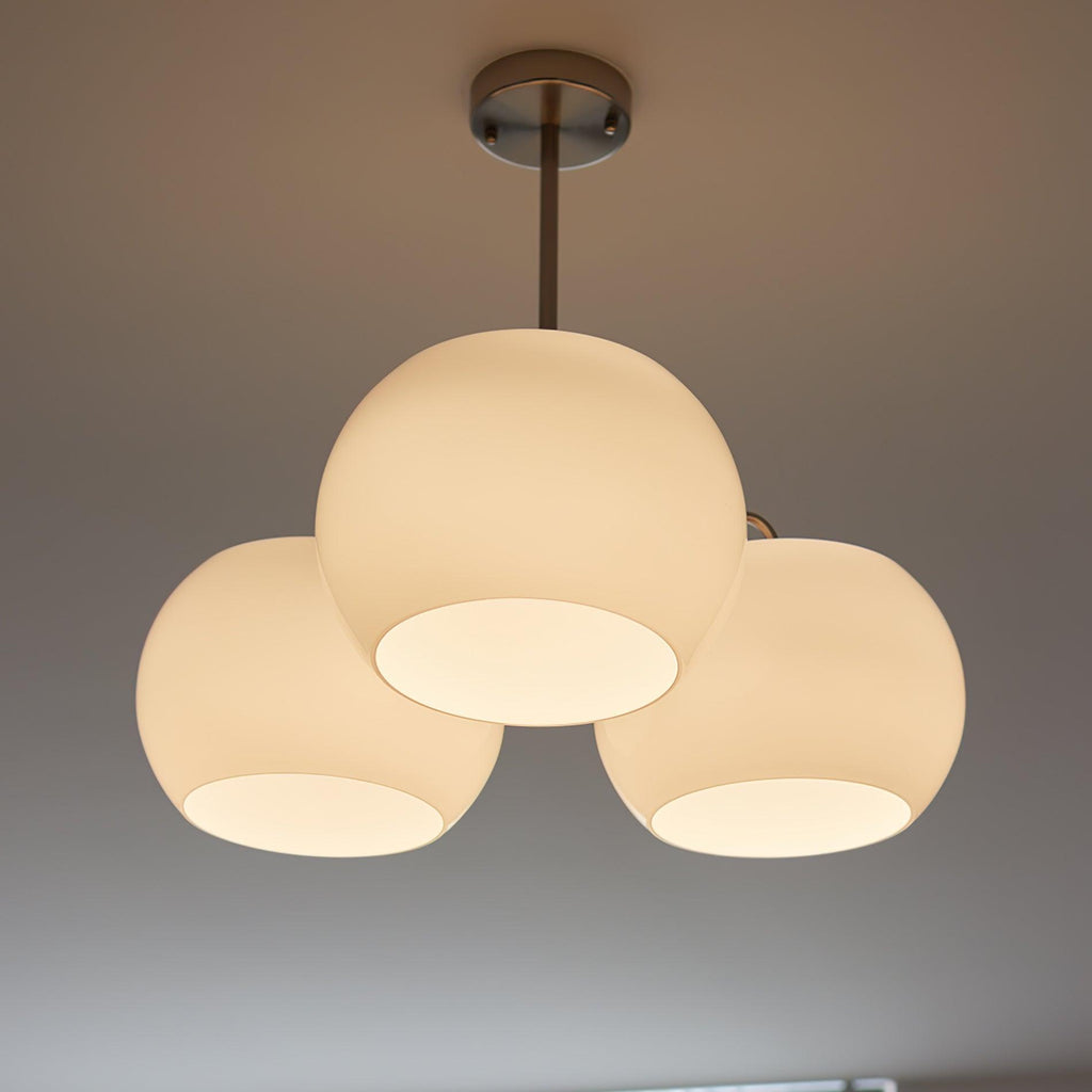 Aurora Chandelier White Glass Persimmon Shape - Neutralighting