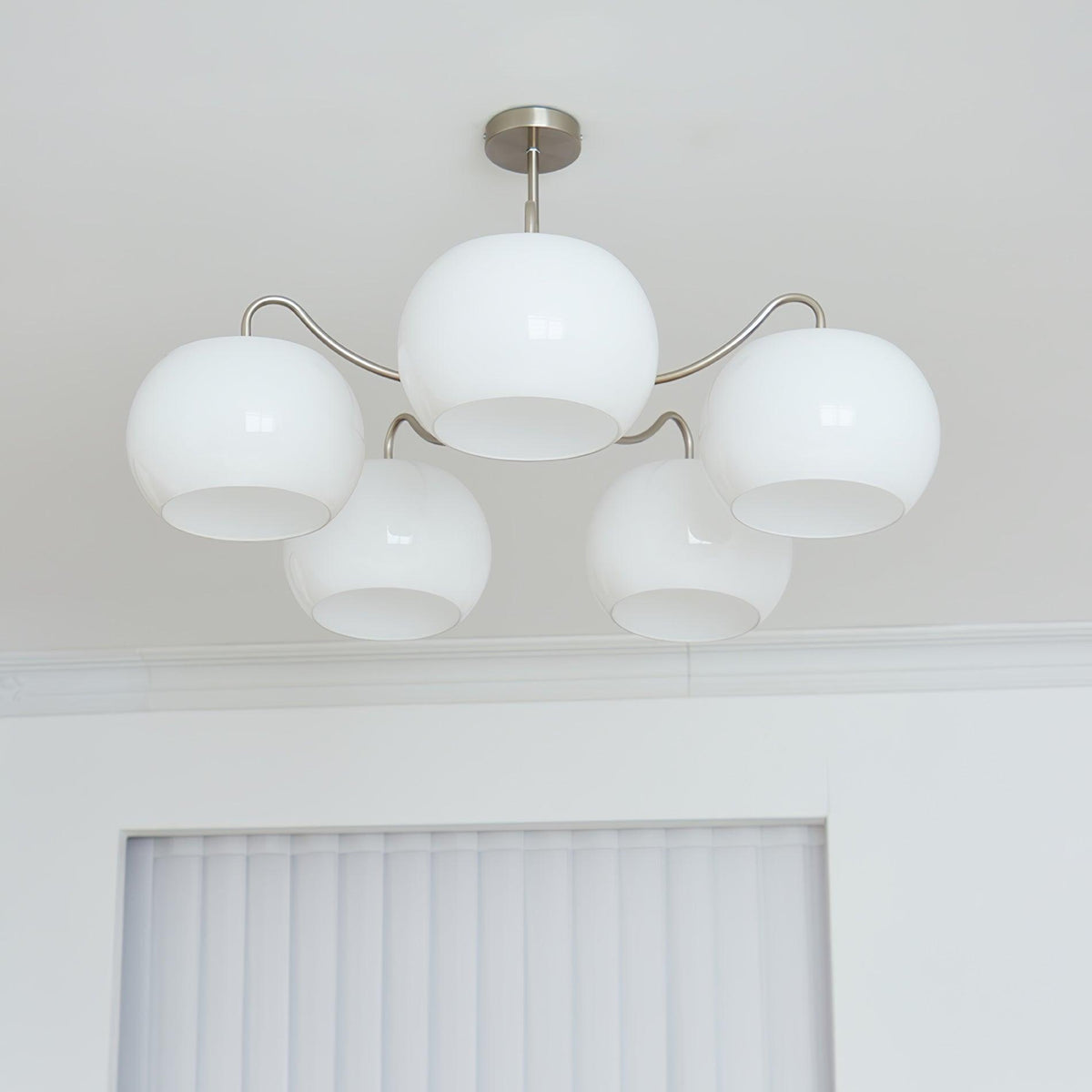 Aurora Chandelier White Glass Persimmon Shape - Neutralighting