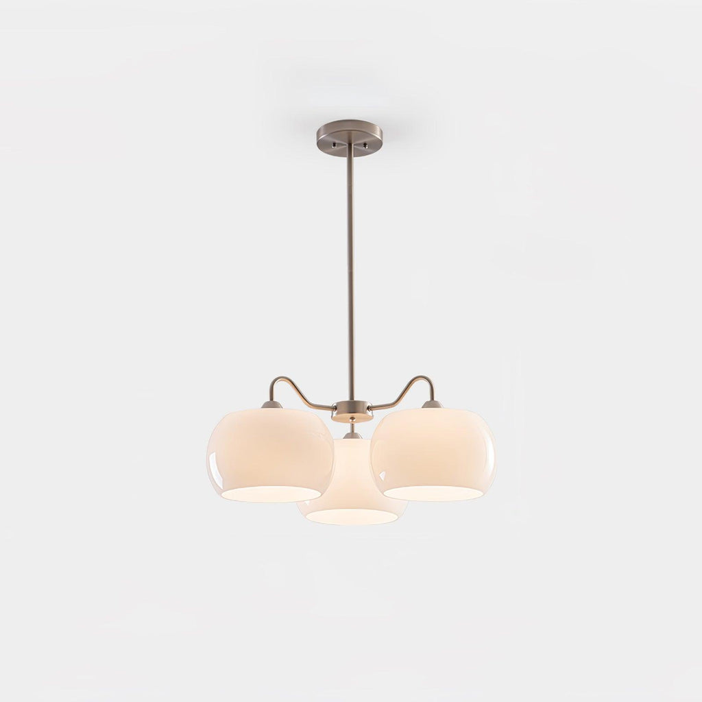 Aurora Chandelier White Glass Persimmon Shape - Neutralighting
