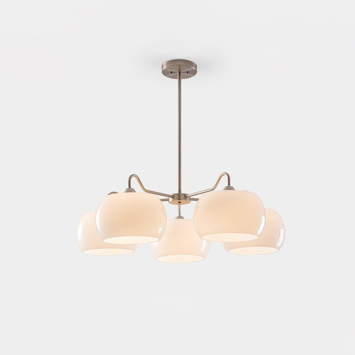 Aurora Chandelier White Glass Persimmon Shape - Neutralighting