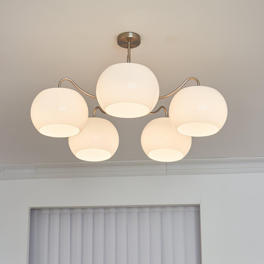 Aurora Chandelier White Glass Persimmon Shape - Neutralighting