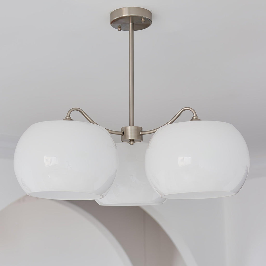 Aurora Chandelier White Glass Persimmon Shape - Neutralighting