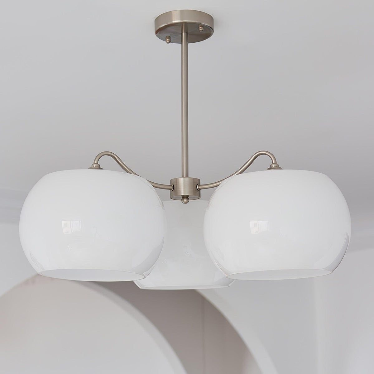 Aurora Chandelier White Glass Persimmon Shape - Neutralighting