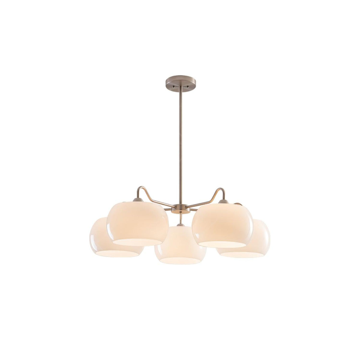 Aurora Chandelier White Glass Persimmon Shape - Neutralighting