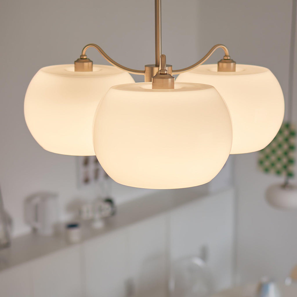 Aurora Chandelier White Glass Persimmon Shape - Neutralighting
