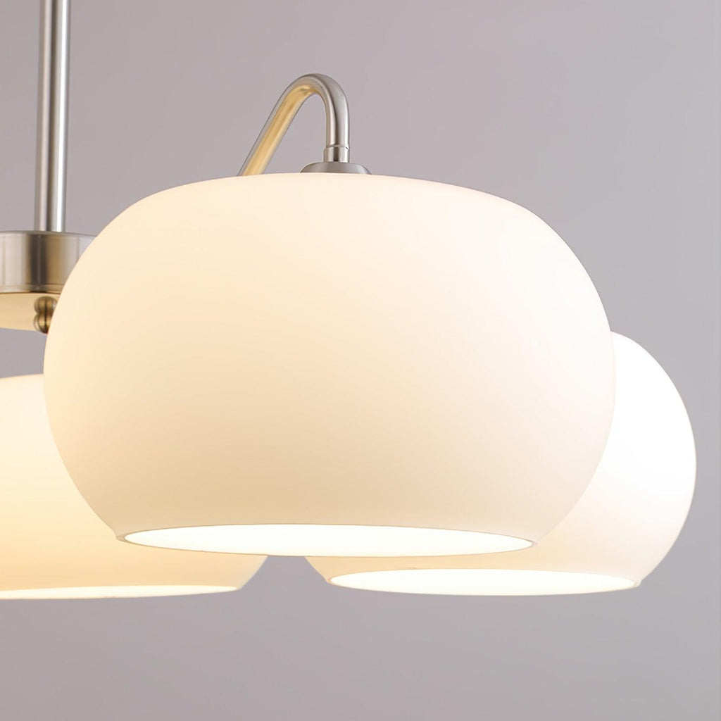 Aurora Chandelier White Glass Persimmon Shape - Neutralighting