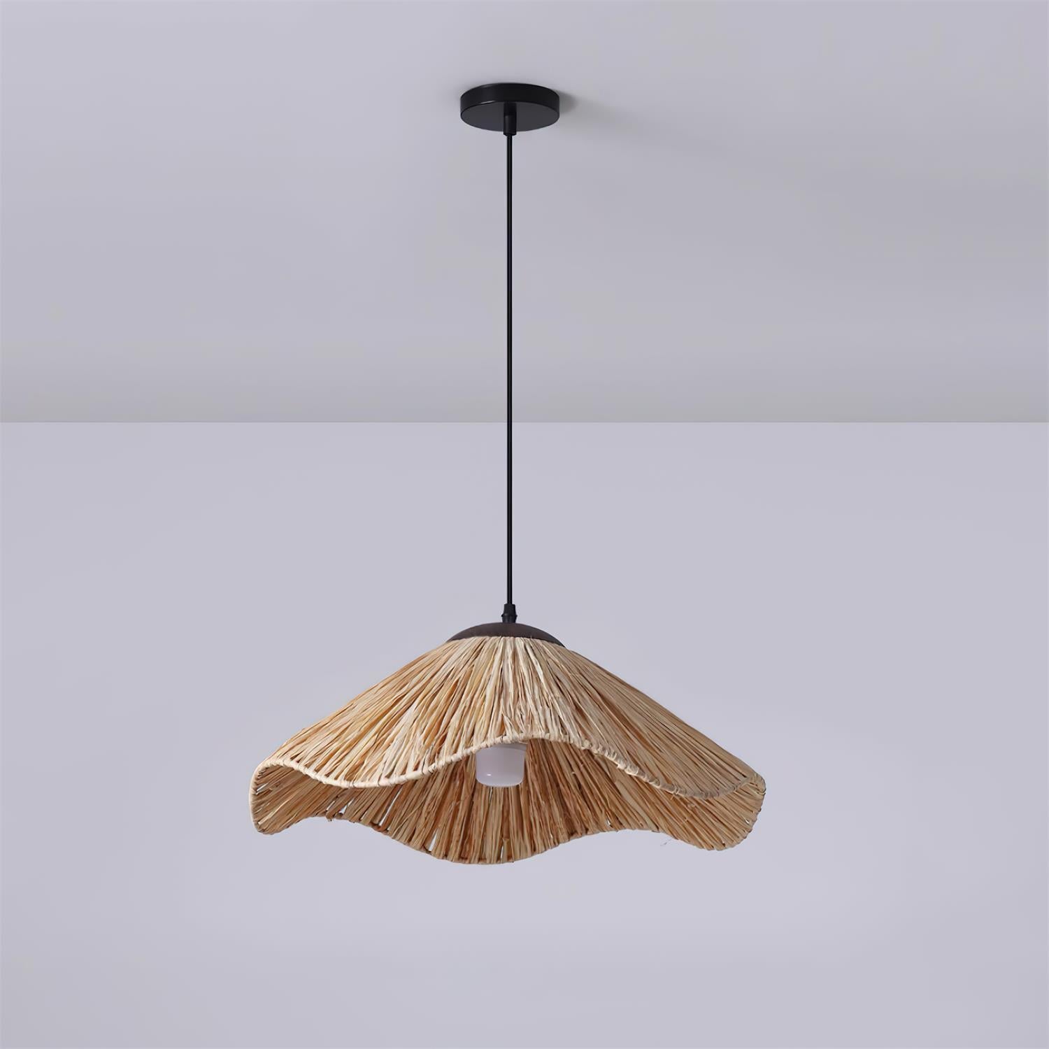 Nikita Lampe Pendante Rattan Organique Ondulée - Neutralighting
