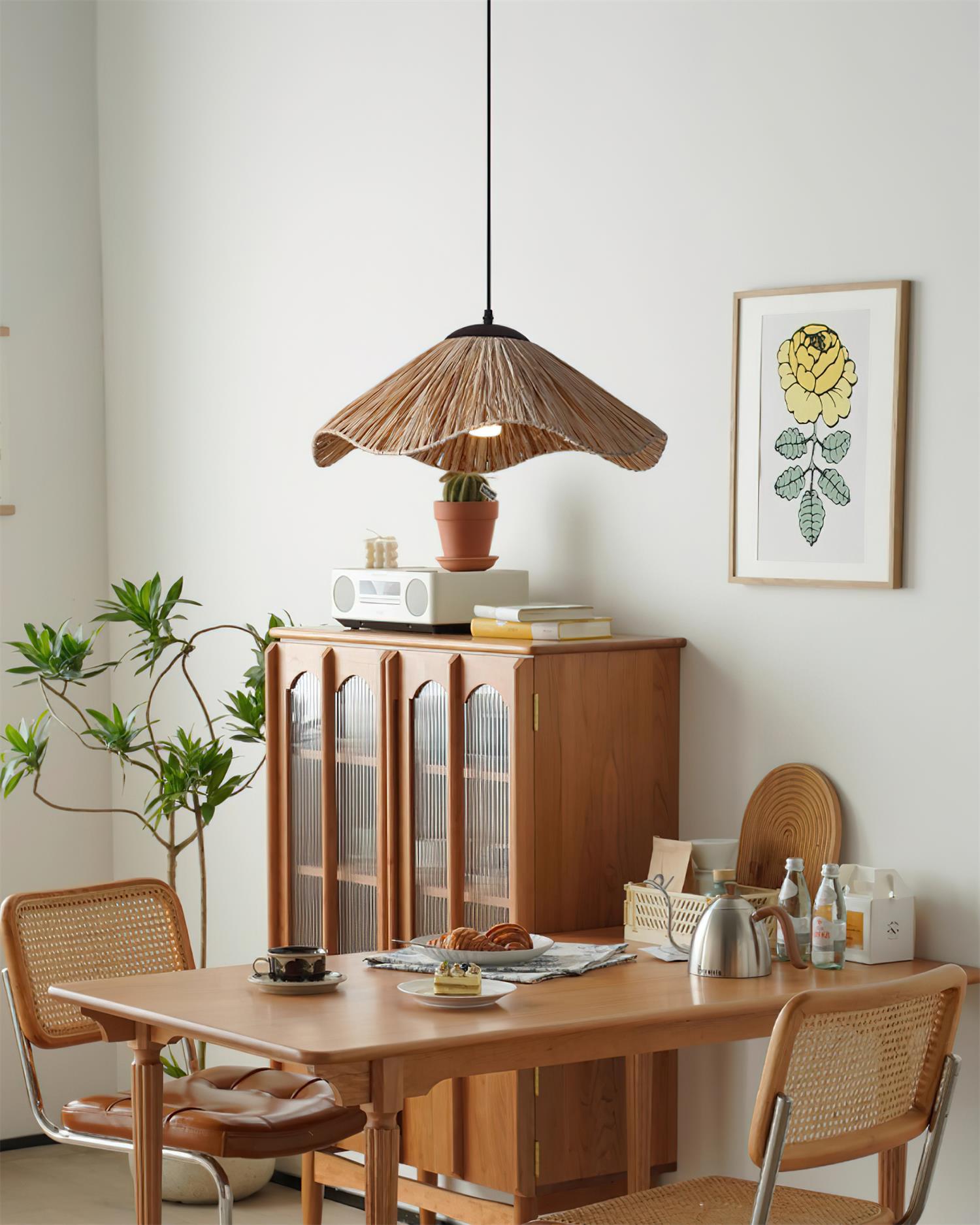 Nikita Lampe Pendante Rattan Organique Ondulée - Neutralighting