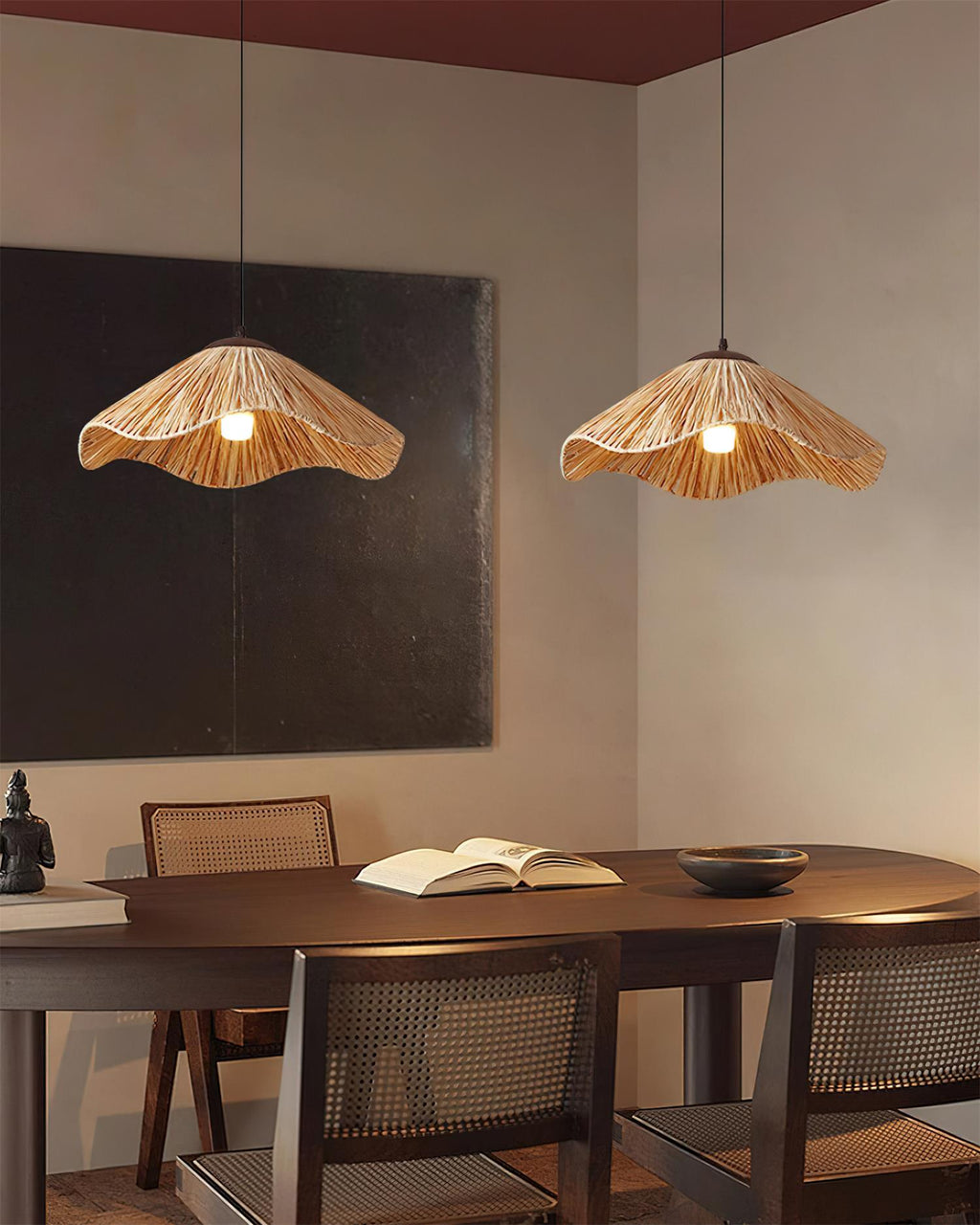 Nikita Lampe Pendante Rattan Organique Ondulée - Neutralighting