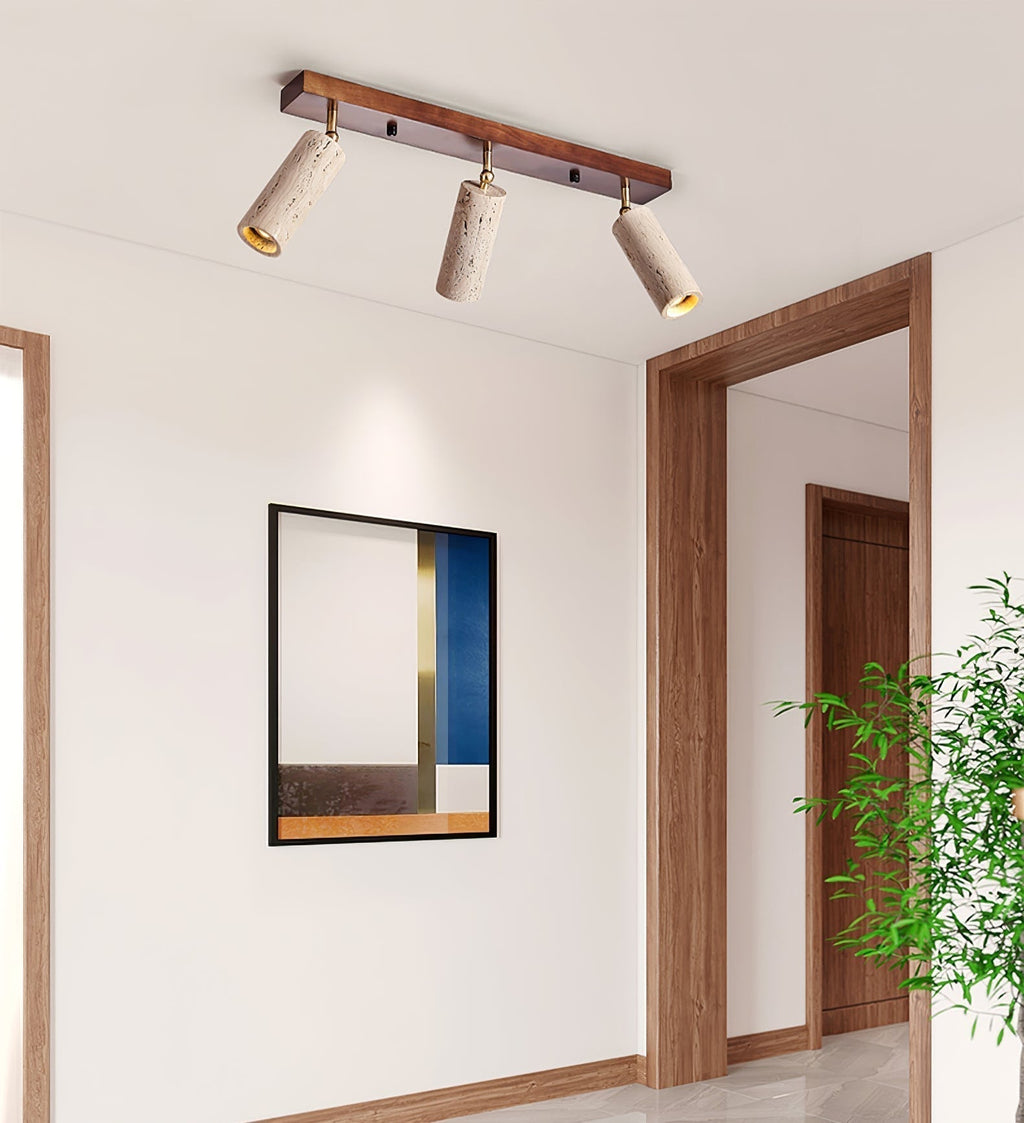Eurliryra Projecteur Rail Multi-Cylindre en Travertin - Neutralighting