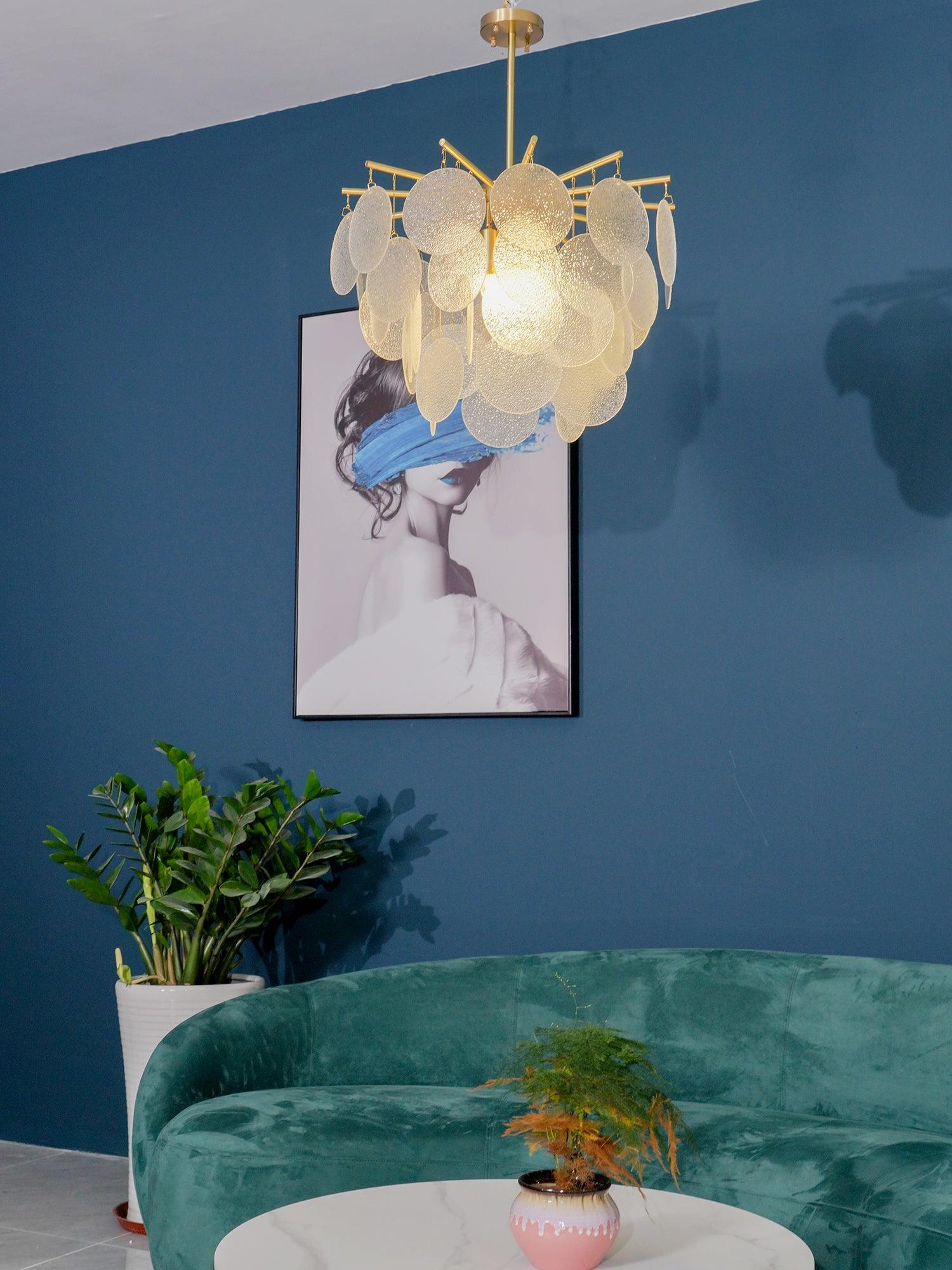 Solara Chandelier Nimbus en Verre avec Gouttes - Neutralighting