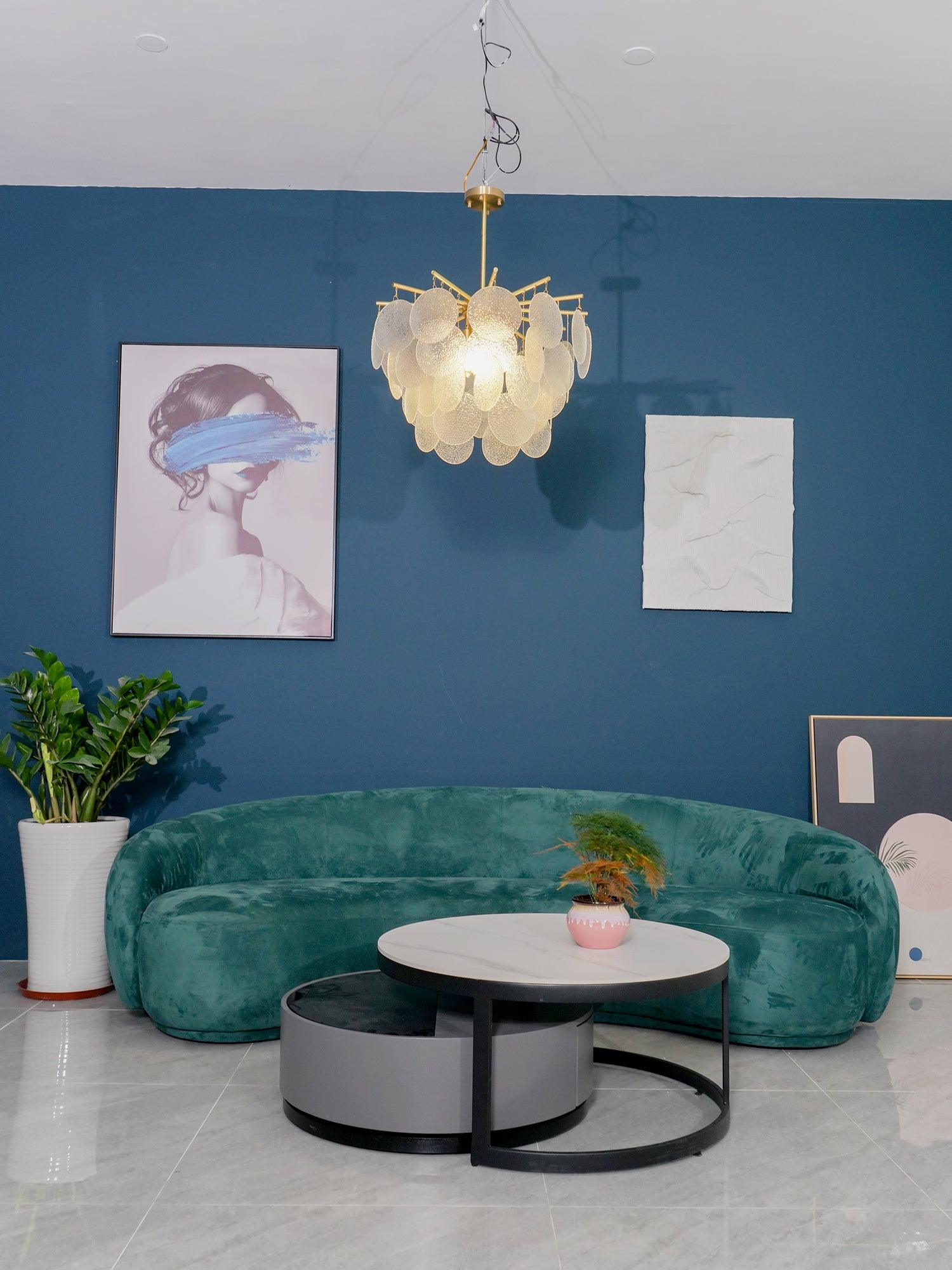 Solara Chandelier Nimbus en Verre avec Gouttes - Neutralighting