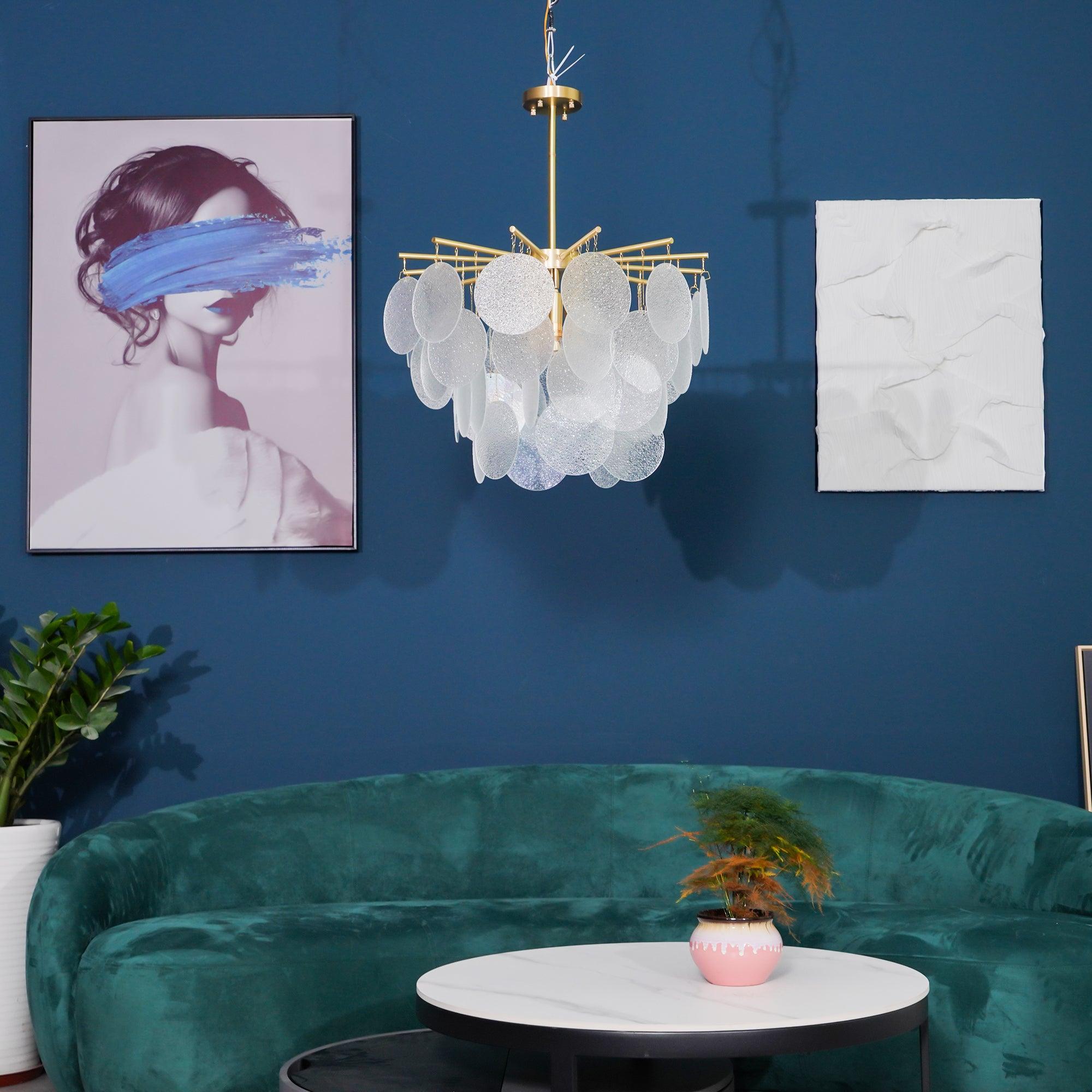 Solara Chandelier Nimbus en Verre avec Gouttes - Neutralighting
