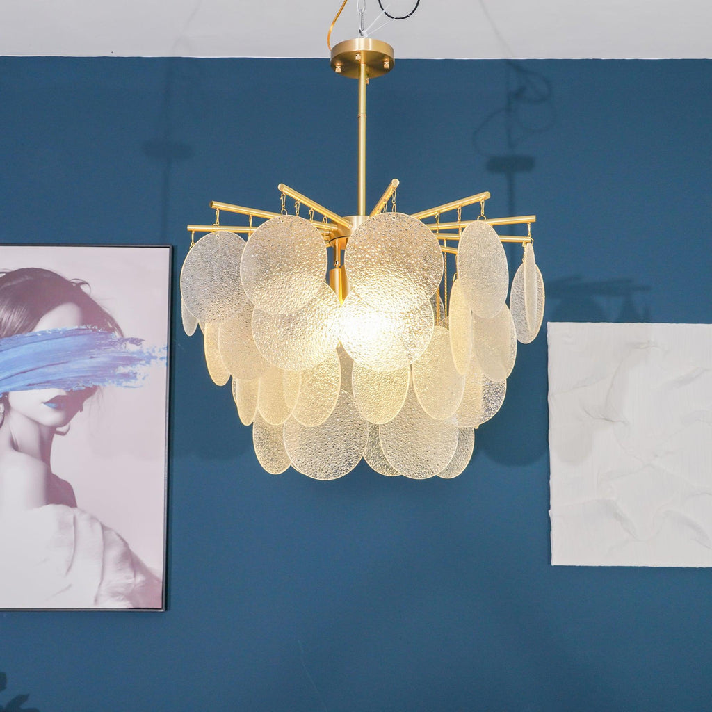 Solara Chandelier Nimbus en Verre avec Gouttes - Neutralighting