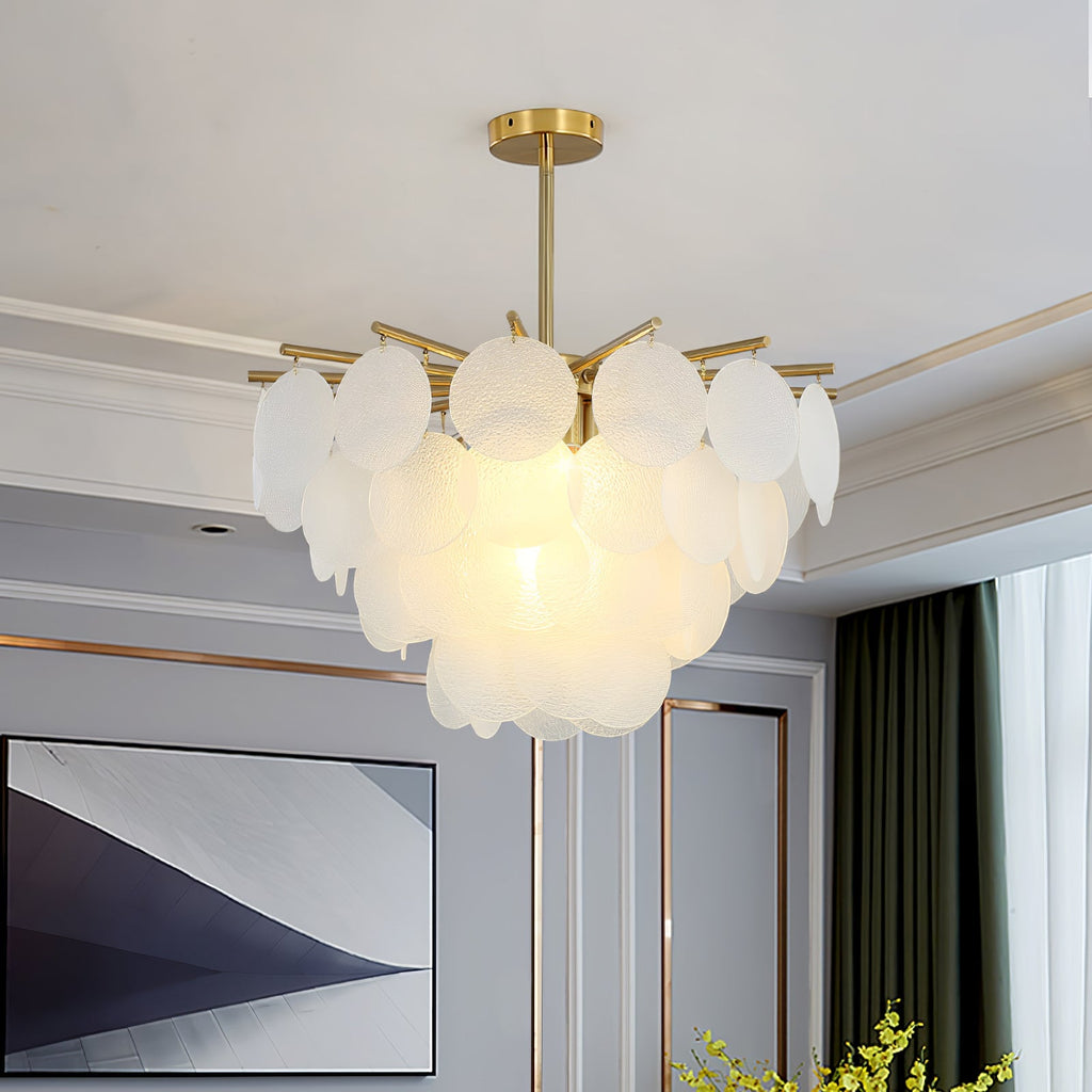 Solara Chandelier Nimbus en Verre avec Gouttes - Neutralighting