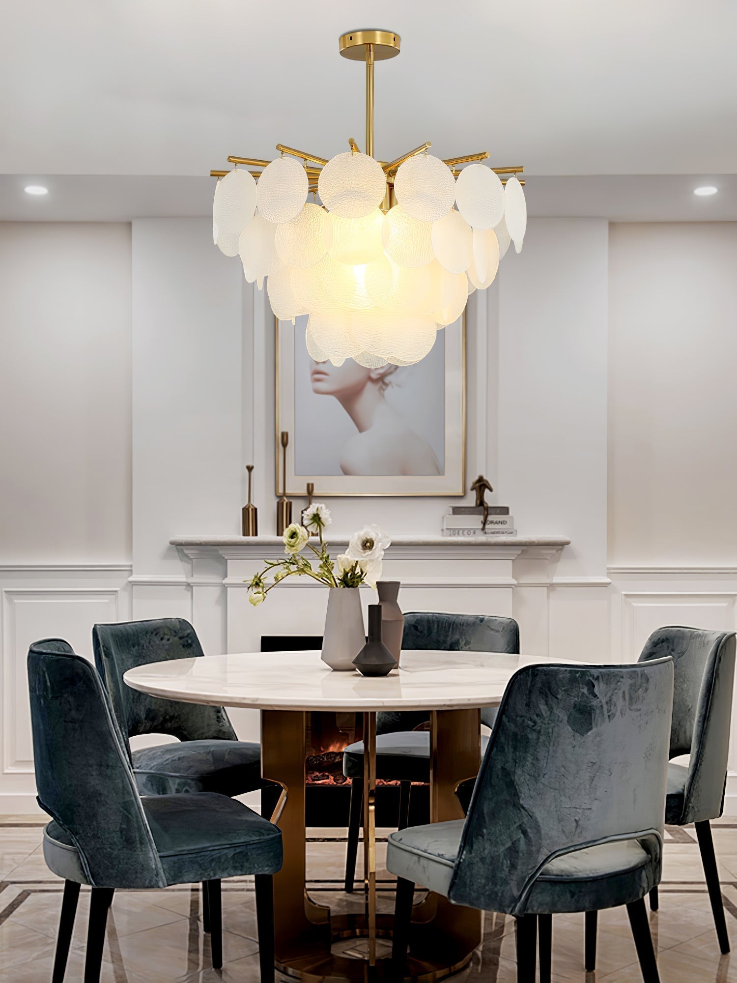 Solara Chandelier Nimbus en Verre avec Gouttes - Neutralighting