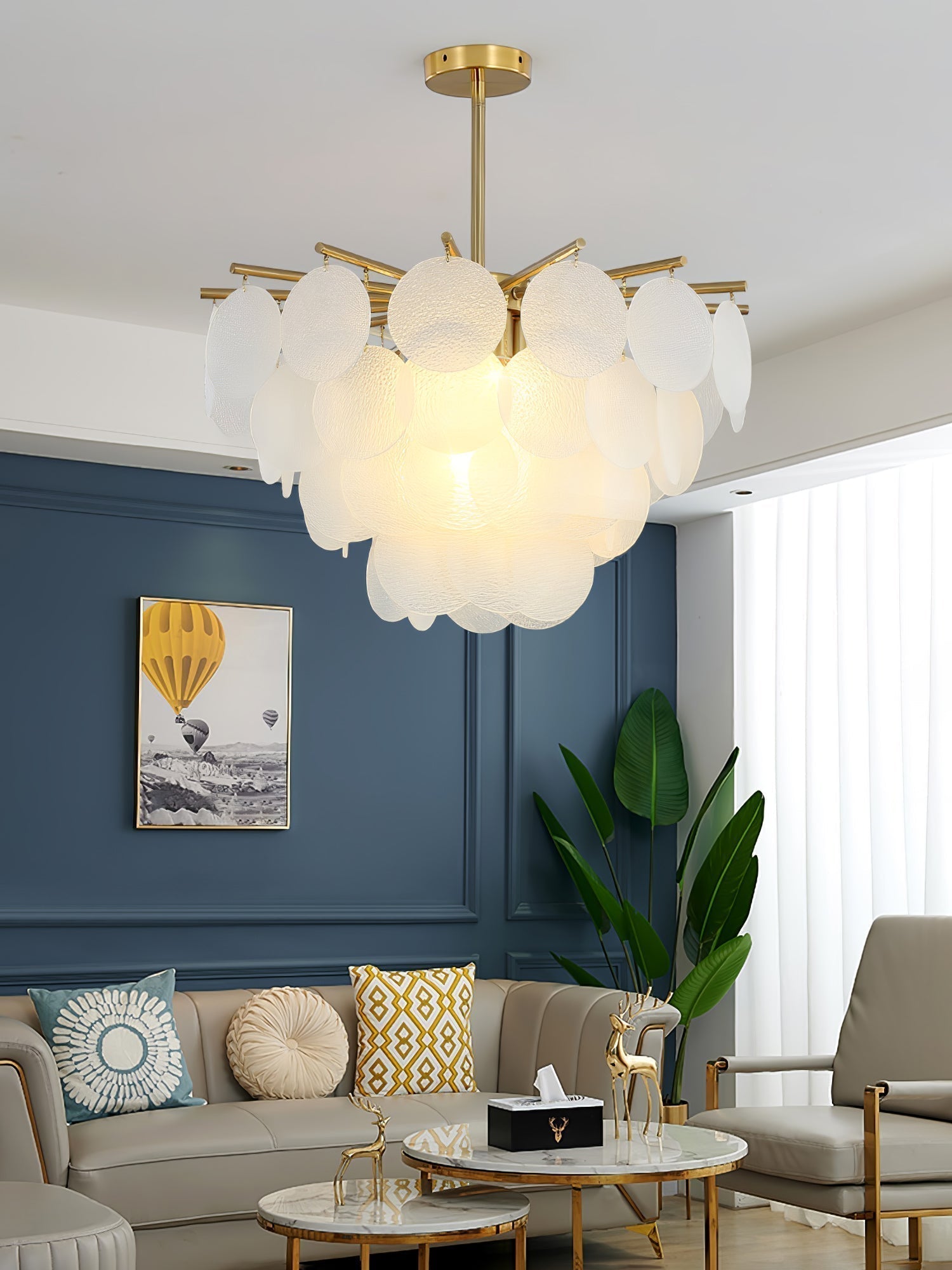 Solara Chandelier Nimbus en Verre avec Gouttes - Neutralighting