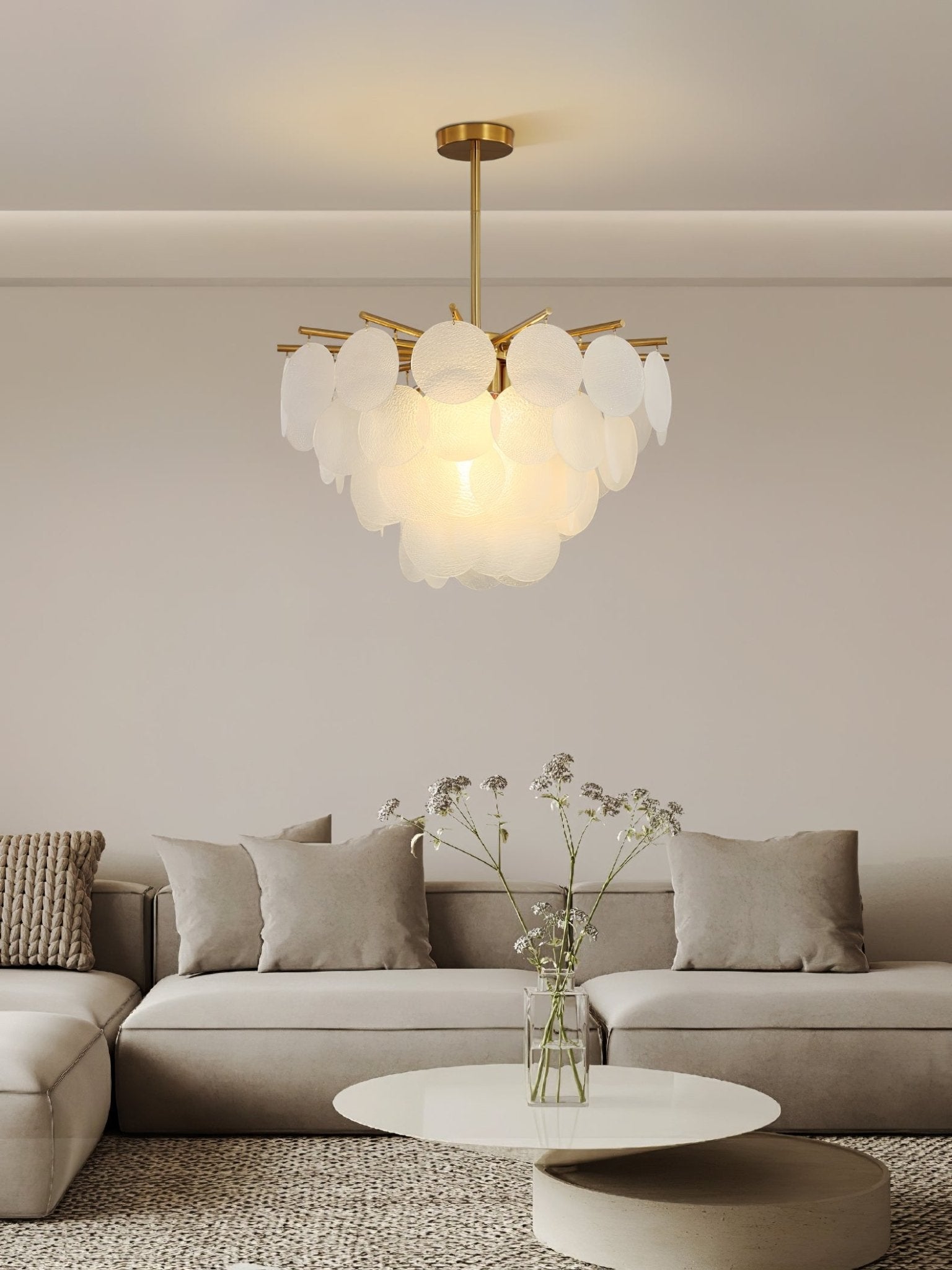 Solara Chandelier Nimbus en Verre avec Gouttes - Neutralighting