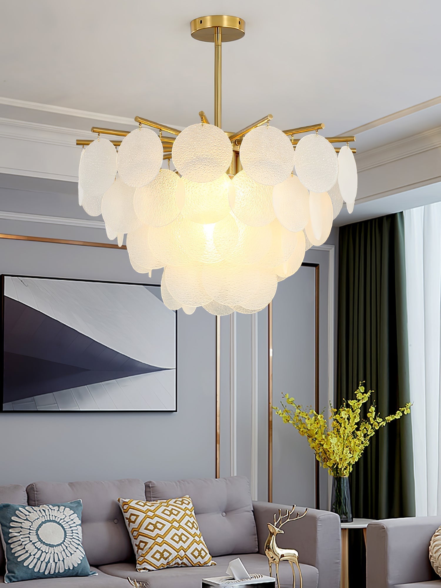Solara Chandelier Nimbus en Verre avec Gouttes - Neutralighting